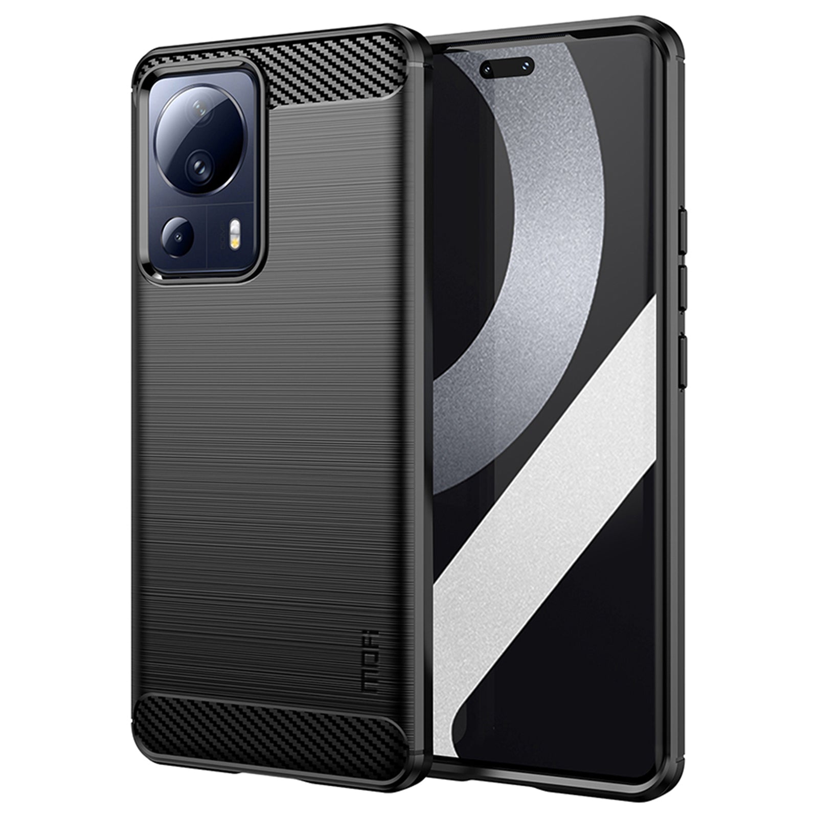 MOFI JK TPU Series-1 for Xiaomi 13 Lite Civi 2 5G Carbon Fiber Brushed Smartphone Case Scratch-resistant TPU Phone Back Cover MOFI JK TPU Series-1 for Xiaomi 13 Lite Civi 2 5G Carbon Fiber Brushed Smartphone Case Scratch-resistant TPU Phone Back Cover